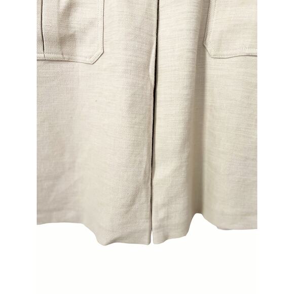 Eleventy Platinum Beige Linen Pleated Knee Length A-Line Skirt Size 2 - Picture 8 of 11